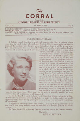 Notice of Meetings, October 1949
