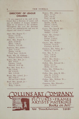 Directory of League Children, October 1949