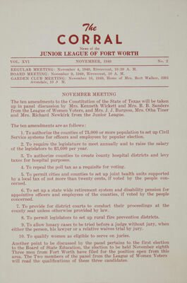 Notice of Meetings, November 1949
