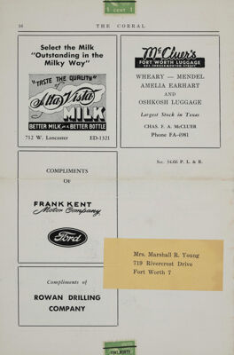 Alta Vista Milk Advertisement, October 1950