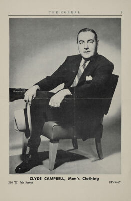 Clyde Campbell, Men's Clothing Advertisement, November 1951