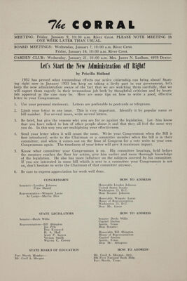 Notice of Meetings, January 1953