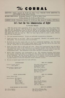 Notice of Meetings, January 1953