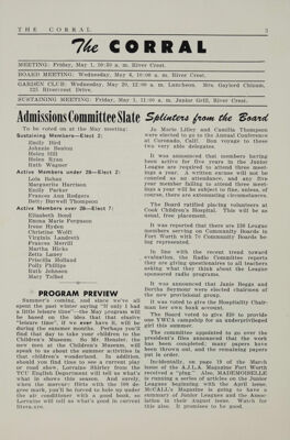 Notice of Meetings, May 1953