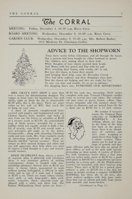 Notice of Meetings, December 1953
