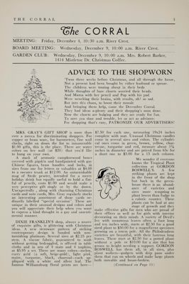 Notice of Meetings, December 1953