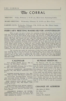 Notice of Meetings, February 1954