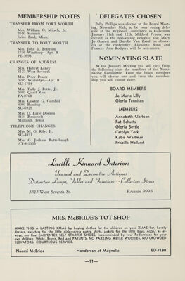 Membership Notes, December 1954