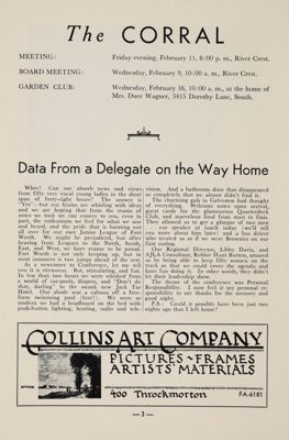 Notice of Meetings, February 1955