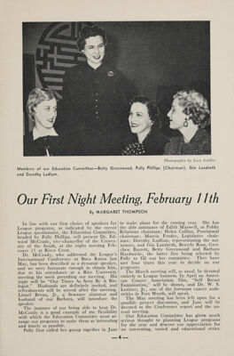 Our First Night Meeting, February 11th