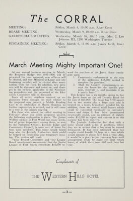 Notice of Meetings, March 1955