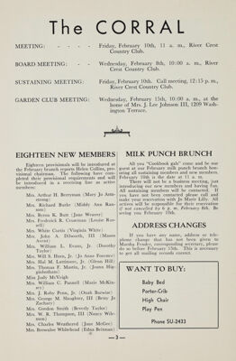 Notice of Meetings, February 1956