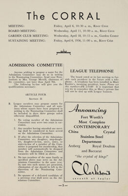 Notice of Meetings, April 1956