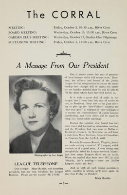 Notice of Meetings, October 1956