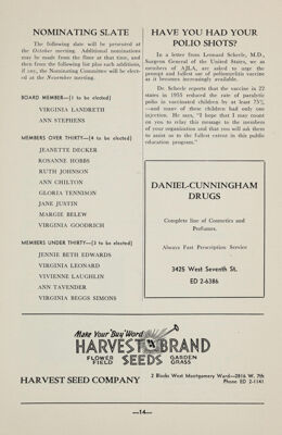 Nominating Slate, October 1956