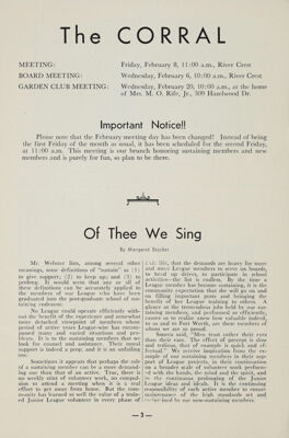 Notice of Meetings, February 1957