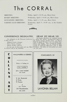 Notice of Meetings, April 1957