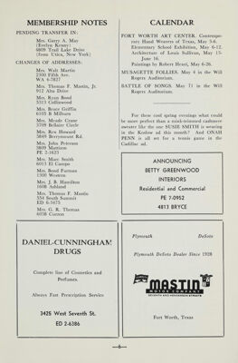 Membership Notes, May 1957