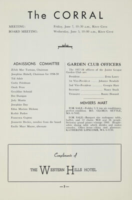 Notice of Meetings, June 1957