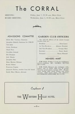 Notice of Meetings, June 1957