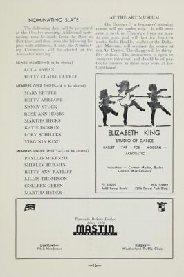 Nominating Slate, October 1957