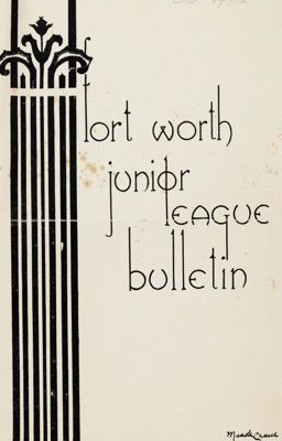 Fort Worth Junior League Bulletin, Vol. III, No. 2, October 1932 Front Cover