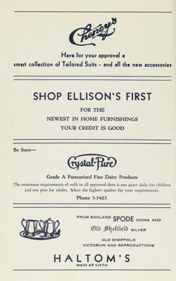 Ellison's Advertisement, January 1936