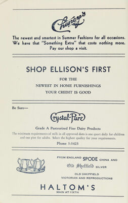 Ellison's Advertisement, April 1936