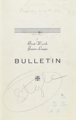 Fort Worth Junior League Bulletin, Vol. VII, No. 2, November 1936