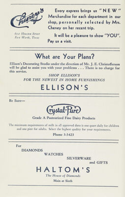 Ellison's Advertisement, December 1936