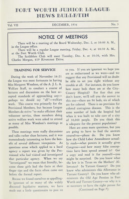Notice of Meetings, December 1936