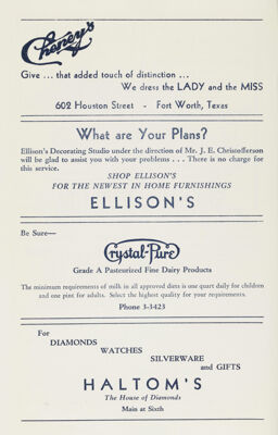 Ellison's Advertisement, April 1937