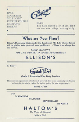 Ellison's Advertisement, June 1937