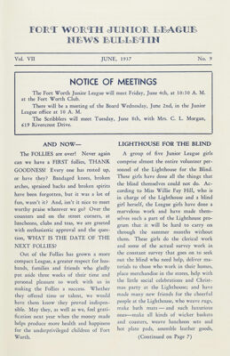 Notice of Meetings, June 1937