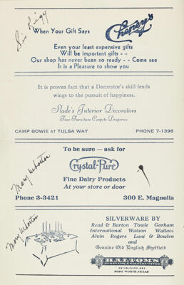 Cheney's Advertisement, December 1938