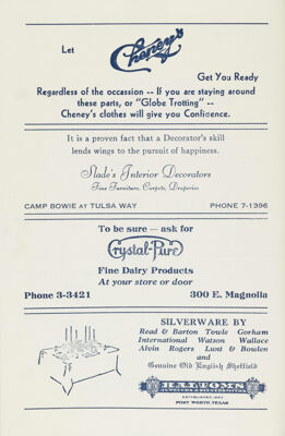 Cheney's Advertisement, April 1939