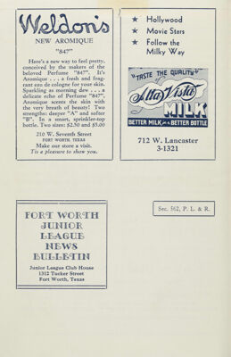 Alta Vista Milk Advertisement, November 1939