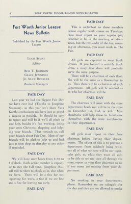Fort Worth Junior League News Bulletin Published by the Fort Worth Junior League, December 1939