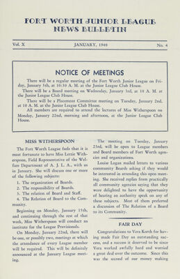 Notice of Meetings, January 1940