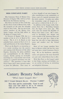 Canary Beauty Salon Advertisement, February 1940