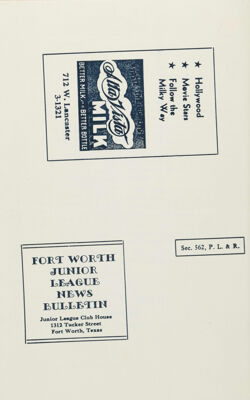 Alta Vista Milk Advertisement, April 1940
