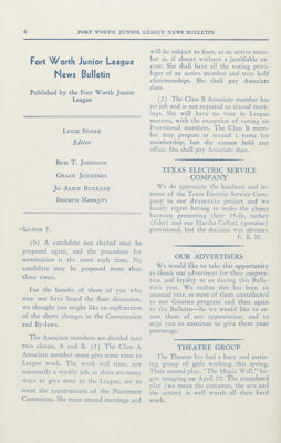 Fort Worth Junior League News Bulletin Published by the Fort Worth Junior League, May 1940