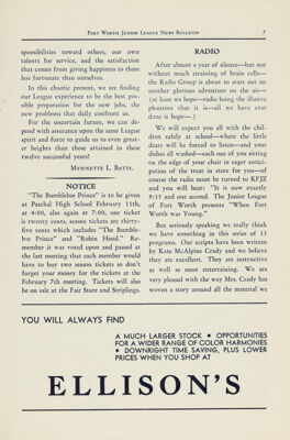 Notice, February 1941