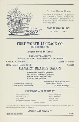 Canary Beauty Salon Advertisement, March 1941