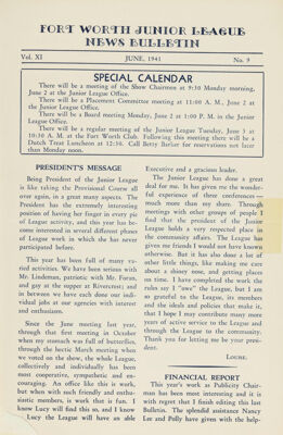 President's Message, June 1941
