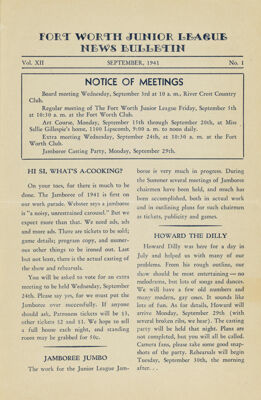 Notice of Meetings, September 1941