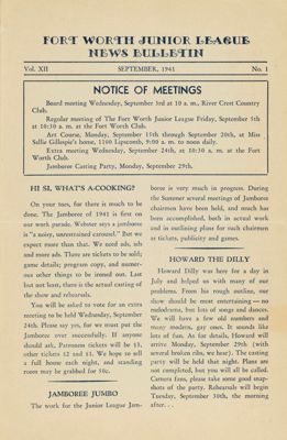 Notice of Meetings, September 1941