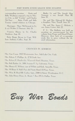 Changes in Address, October 1943