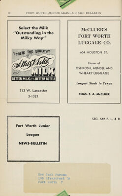 Alta Vista Milk Advertisement, October 1946