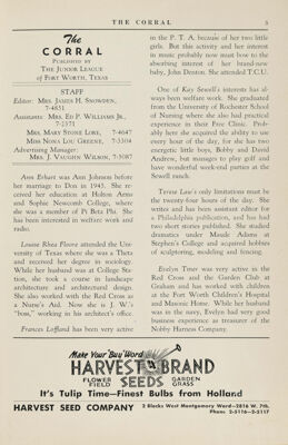 The Corral Published by the Junior League of Fort Worth, Texas, October 1947